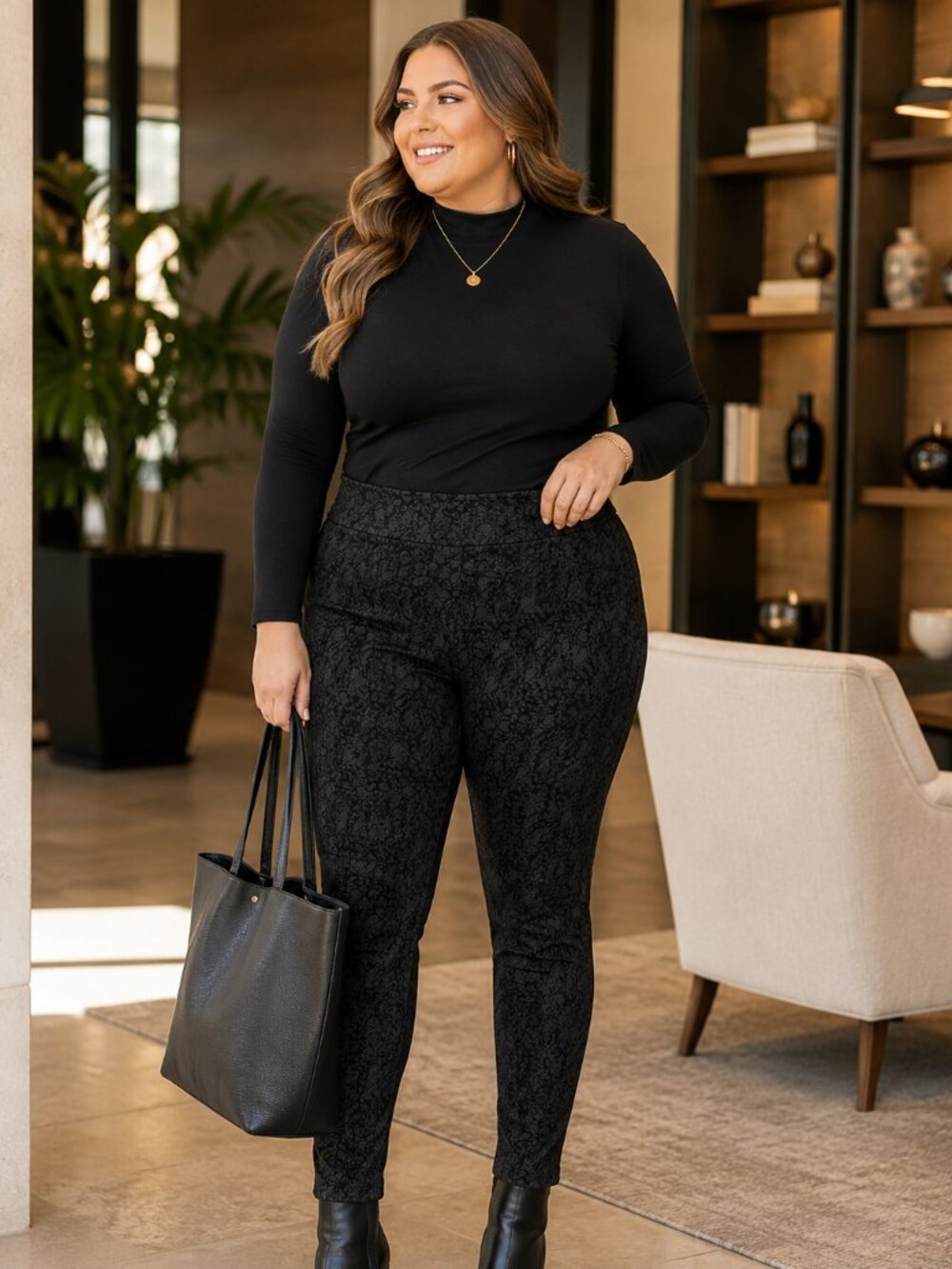 Lyssé XL Black Ponte Leggings Quiet Luxury Office Chic